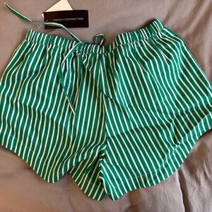 French Connection Green Striped Women's Shorts